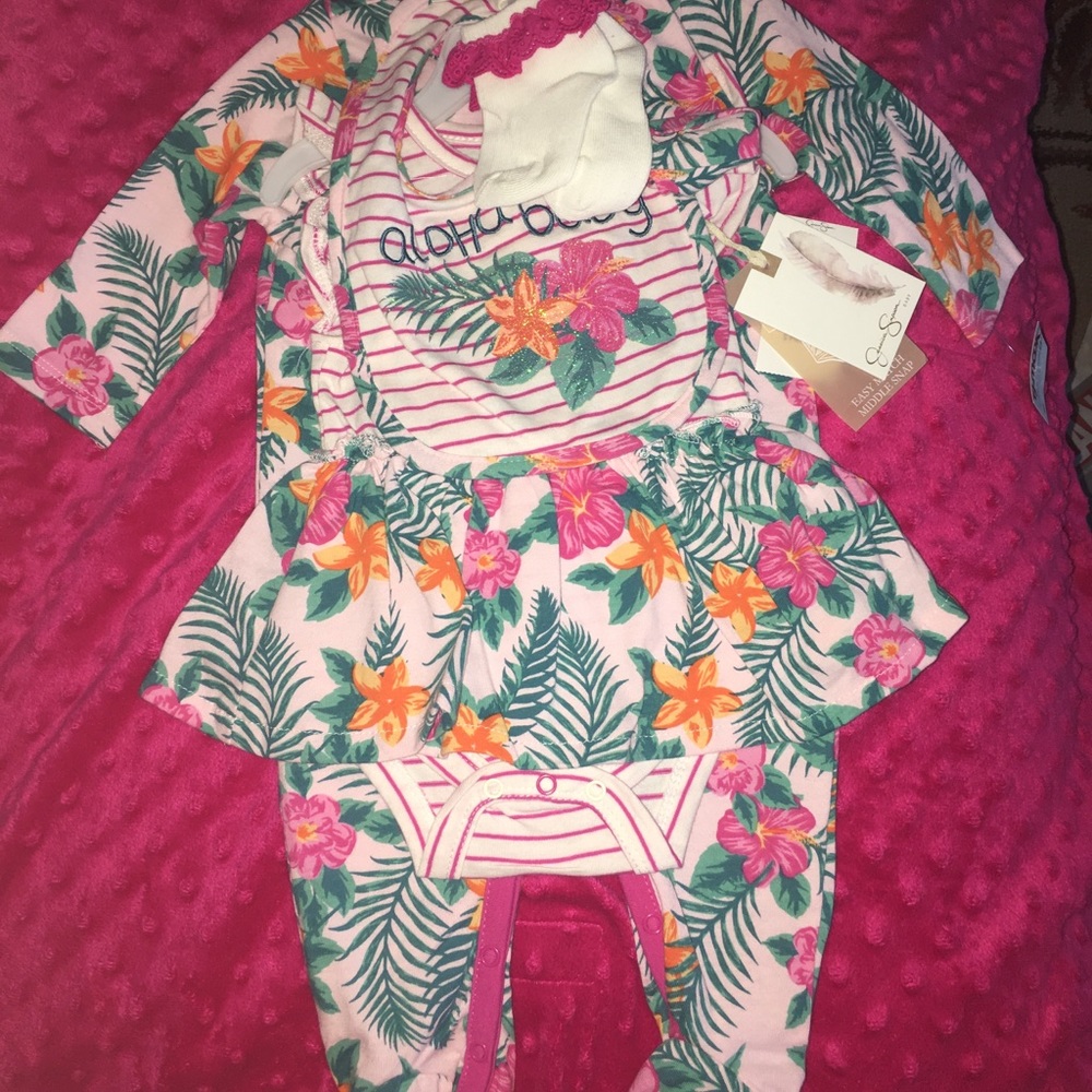 5 piece baby girl floral outfits